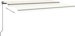 vidaXL - Luifel - automatisch - met - LED - en - windsensor - 500x300 - cm - crèmekleur