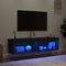 vidaXL - Tv-meubels - met - LED-verlichting - 2 - st - 60x30x30 - cm - zwart