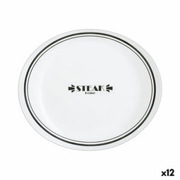 Eetbord Luminarc Friends Time Bistr Wit/Zwart Glas Ø 30 cm Vlees (12 Stuks)