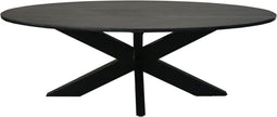 Salontafel ovaal marmer - 130x70x43 - Zwart - Marmer/metaal