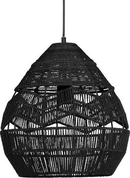 WOOOD Exclusive Adelaide Hanglamp - Papiertouw - Zwart - 27x25x25