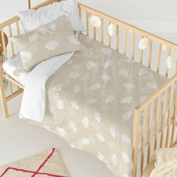 Happy Friday Duvet cover set 2 pieces Clouds beige 100x120 cm (Cot) Beige