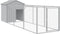 vidaXL - Hondenhok - met - dak - 117x405x123 - cm - staal - lichtgrijs