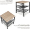 tectake® Bijzettafel - Industrieel design - 1 plank en 2 roosterplanken - Lichtbruin