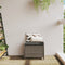 vidaXL - Tuinkruk - met - kussen - 58x46x46 - cm - poly - rattan - grijs
