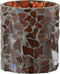 J-Line windlicht Mozaiek - glas - bruin - small - 2 stuks