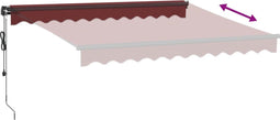 vidaXL - Luifel - automatisch - uittrekbaar - 300x250 - cm - bordeauxrood