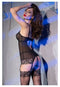 CHILIROSE - CR4417 BLACK BODY WITH THONG AND STOCKINGS L/XL