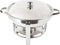 Alora Chafing Dish rond 4.5L - geschikt voor soep - buffet - voedsel verwamer - voedsel warmhouden - met deksel - buffetwarmer - roestvrij staal - chrome - 4.5 liter inhoud - warmhoudplaat - bain maria - warmhoudbakken - Warmhoudschalen