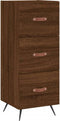 vidaXL - Dressoir - 34,5x34x90 - cm - bewerkt - hout - bruin - eikenkleur