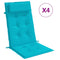 Stoelkussens 4 st hoge rug oxford stof turquoise