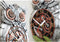 WRJAHCG 66141763 - Wandklok Uil - Handgeschilderd harsmateriaal - Rood/Roestbruin