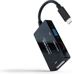 USB C to VGA/HDMI/DVI Adapter NANOCABLE 10.16.4301-ALL 20 cm Black 4K Ultra HD