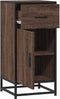 vidaXL - Dressoir - 35,5x35x76 - cm - bewerkt - hout - en - metaal - bruin - eikenkleur