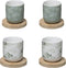 Secret de Gourmet koffie of thee kopjes set 4 stuks met onderzetter van bamboe - Groen - 13 cl - In cadeaudoosje