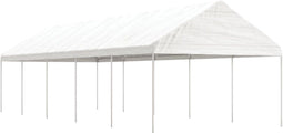 vidaXL - Prieel - met - dak - 11,15x4,08x3,22 - m - polyetheen - wit