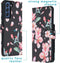 iMoshion Hoesje Geschikt voor Samsung Galaxy S21 FE Hoesje Met Pasjeshouder - iMoshion Design Softcase Bookcase - Zwart / Roze / Blossom Watercolor Black