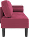vidaXL - Chaise - longue - met - kussens - fluweel - wijnrood