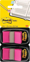 Post-it index standaard | ft 24 | 4 x 43 | 2 mm | houder met 2 x 50 tabs | roze