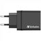 Verbatim GaN Oplader - 30W 4 Poorten - 3x USB-A 1x USB-C Quick Charge 3.0