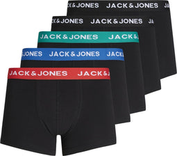 JACK&JONES JACHUEY TRUNKS - Heren Onderbroek - 5-pack - Zwart met blauw (5 stuks)