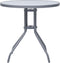 vidaXL - Tuintafel - 80 - cm - staal - en - glas - lichtgrijs