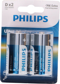Philips LR20E2B - D Batterijen - Alkaline - 2 stuks (2 stuks)