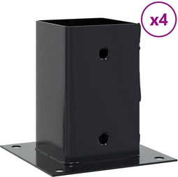 vidaXL - Spokkels - vierkant - 4 - st - 81x81 - mm - gepoedercoat - staal - antraciet