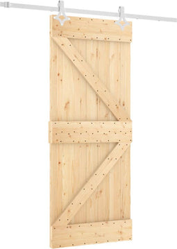 vidaXL - Schuifdeur - met - beslag - 85x210 - cm - massief - grenenhout