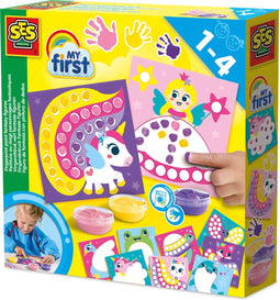 SES Creative - My First - Vingerafdruk Verf Fantasie Figuren - 10 kaarten prinsessen en unicorn thema