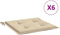 vidaXL - Tuinstoelkussens - 6 - st - 40x40x3 - cm - oxford - stof - beige