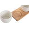 Set voor voorgerechtjes Home ESPRIT Wit Natuurlijk Stads 28 x 9,6 x 6,2 cm 3 Onderdelen