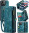 Caseme - Geschikt voor iPhone 15 - Vintage 2 in 1 portemonnee hoes - Lichtblauw