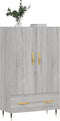 vidaXL - Hoge - kast - 69,5x31x115 - cm - bewerkt - hout - grijs - sonoma - eikenkleurig