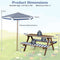 Coast Kinderzitgroep - Picknicktafel - Parasol - Zitkussens - 91 x 80 x 50 cm - Marineblauw Wit