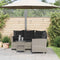 vidaXL - Tuinbank - met - tafel - en - kussens - L-vormig - poly - rattan - grijs