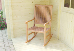 VKT Schommelstoel Teak Schommelstoel relax, L177x89xH93 cm, Hoogte rugleuning 110 cm, Breedte stoel incl. armleuning 58 cm, Diepte van de ronde delen onder 90 cm. Inclusief bevestigingsmaterialen