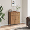 vidaXL - Dressoir - 70x30x80 - cm - bewerkt - hout - artisanaal - eikenkleur