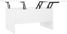 vidaXL - Salontafel - 80x50x42,5 - cm - bewerkt - hout - wit