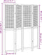 vidaXL - Kamerscherm - met - 4 - panelen - massief - paulowniahout - wit