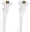 Nedis Coaxkabel | IEC (Coax) Male | IEC (Coax) Female | Vernikkeld | 75 Ohm | Dubbel Afgeschermd | 1.50 m | Rond | PVC | Wit | Label