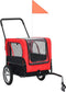vidaXL - Huisdierenfietskar - en - joggingbuggy - 2-in-1 - rood - en - zwart