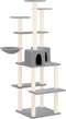 vidaXL - Kattenmeubel - met - sisal - krabpalen - 167 - cm - lichtgrijs