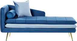 GONESSE - Chaise longue - Marineblauw - Fluweel