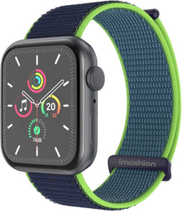 imoshion Nylon⁺ bandje - Geschikt voor Apple Watch 1, 2, 3, 4, 5, 6, 7, 8, 9, 10, SE, Ultra (2) - 44/45/46/49 mm - Lichtgroen - One Size