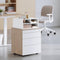 Woltu ASK15ws - Printerkast - 3 Vakken - Houtcomposiet Wit - 47 x 22,5 x 40 cm