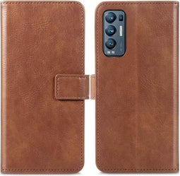 iMoshion Hoesje Geschikt voor Oppo Find X3 Neo Hoesje Met Pasjeshouder - iMoshion Luxe Bookcase - Bruin