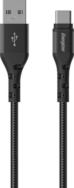 Energizer C520CKBK USB naar USB-C Gevlochten Nylon Kabel 2m (Zwart)