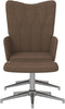 vidaXL Relaxstoel met voetenbank stof bruin