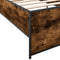 vidaXL - Bedframe - bewerkt - hout - en - metaal - gerookt - eikenkleurig - 75x190 - cm